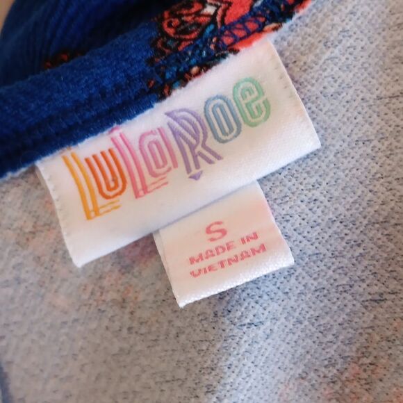 LuLaRoe Blue and Red Patterned Amelia Dress - Picture 8 of 11